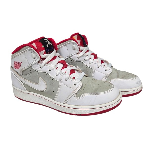 Jordan Other - Jordan 1 Mid Hare GS 5Y White Grey Red 719554-123 Bugs Bunny Basketball Shoes